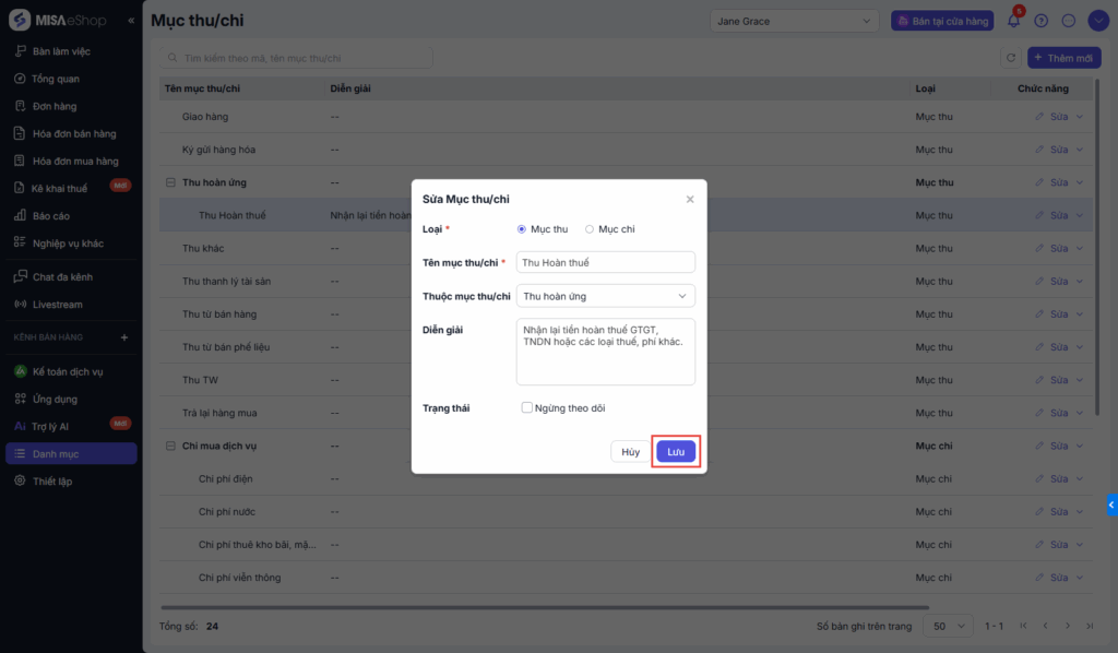 Them moi muc thu chi